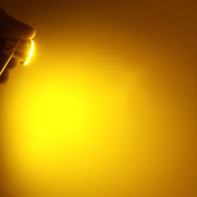 50 x Yellow BA15S 1156 12V COB Style Yellow Flat Face LEDs (50pcs)