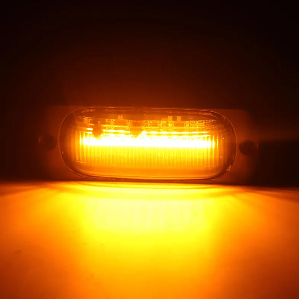 2 x Amber LED Side Marker Lamps 88x35mm 12V-24V 12LEDs Side Marker Signal Lights