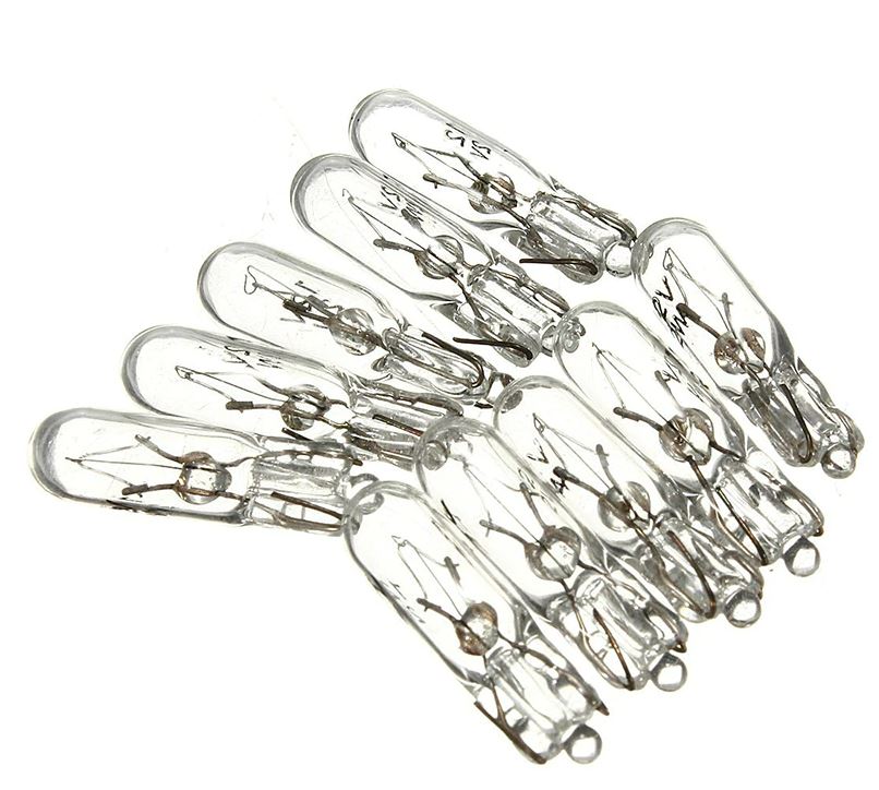 100 x T5 12v 2w Clear Globes for Dash instruments clusters (100pcs)
