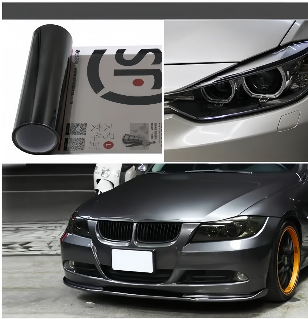 Light Black PVC Tint Film Wrap for Headlights and Tail Lamps 30cm x 120cm