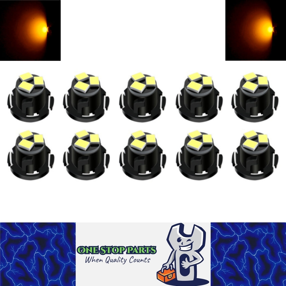 10 x T4.2 Neo 10mm 3x2016smd 600lm 12v Yellow Dash illumination LEDs (10pcs)