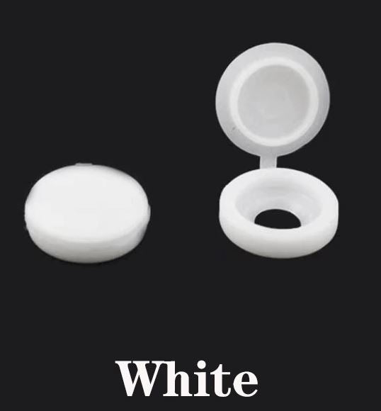 100 x White screw covers Bulk Screw Cap Covers with Lid (100pcs)