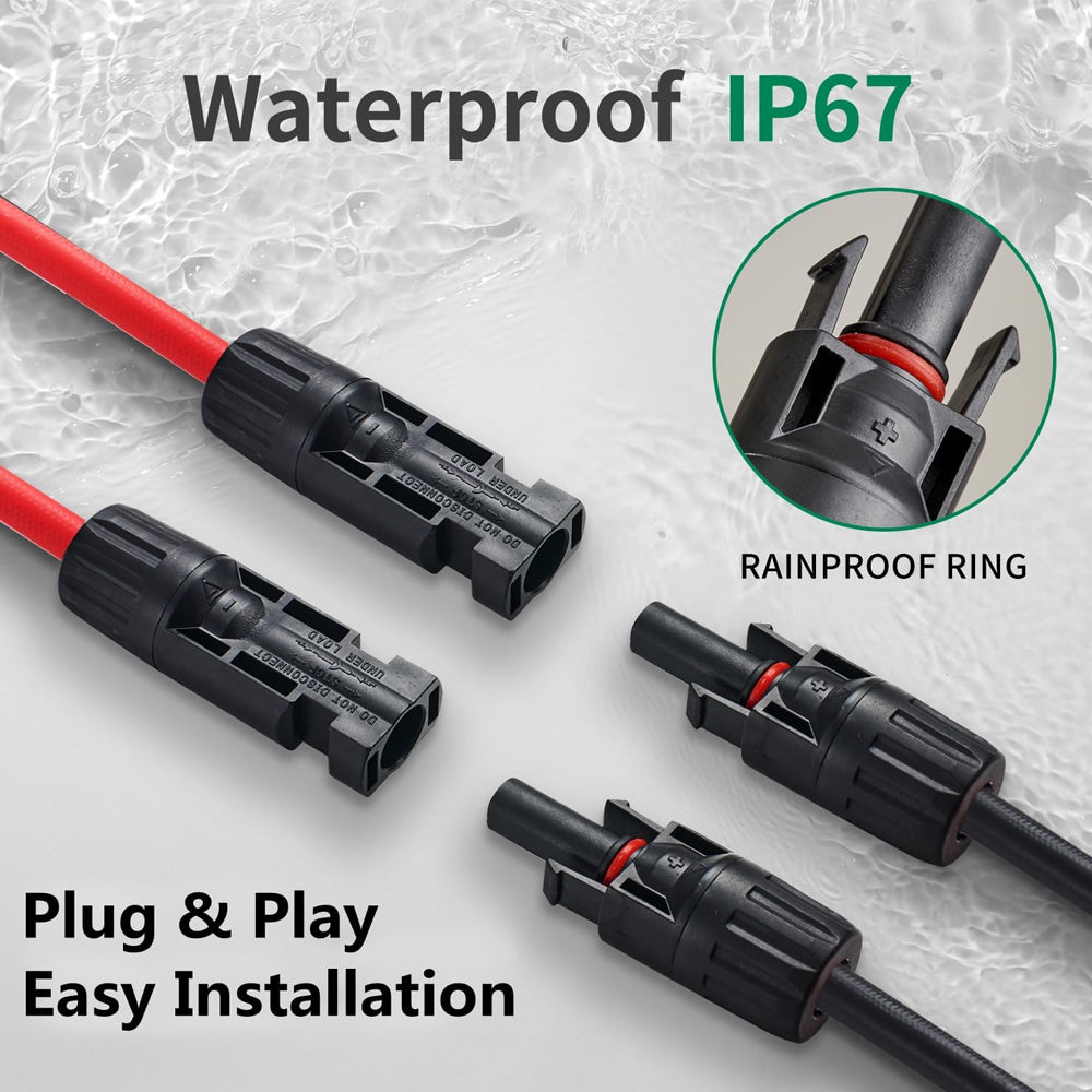 Pair 5M 12AWG 4mm² Solar Panel Extension Cable with Female and Male Connector