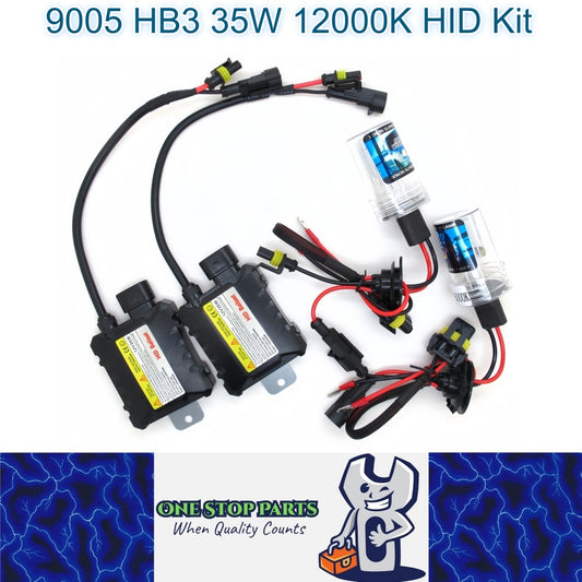 9005 35w 12000k HID Kit 2 x 35w HID Slim Ballasts and 2 x 35w HB3 HID Globes