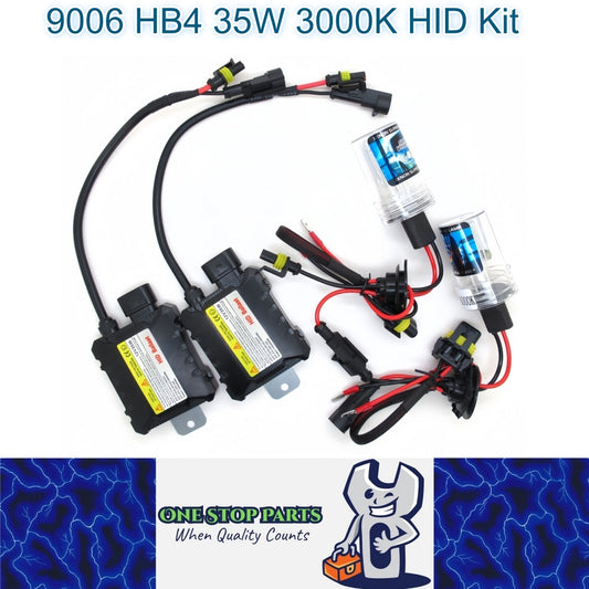 9006 35w 3000k HID Kit 2 x 35w HID Slim Ballasts and 2 x 35w HB4 HID Globees