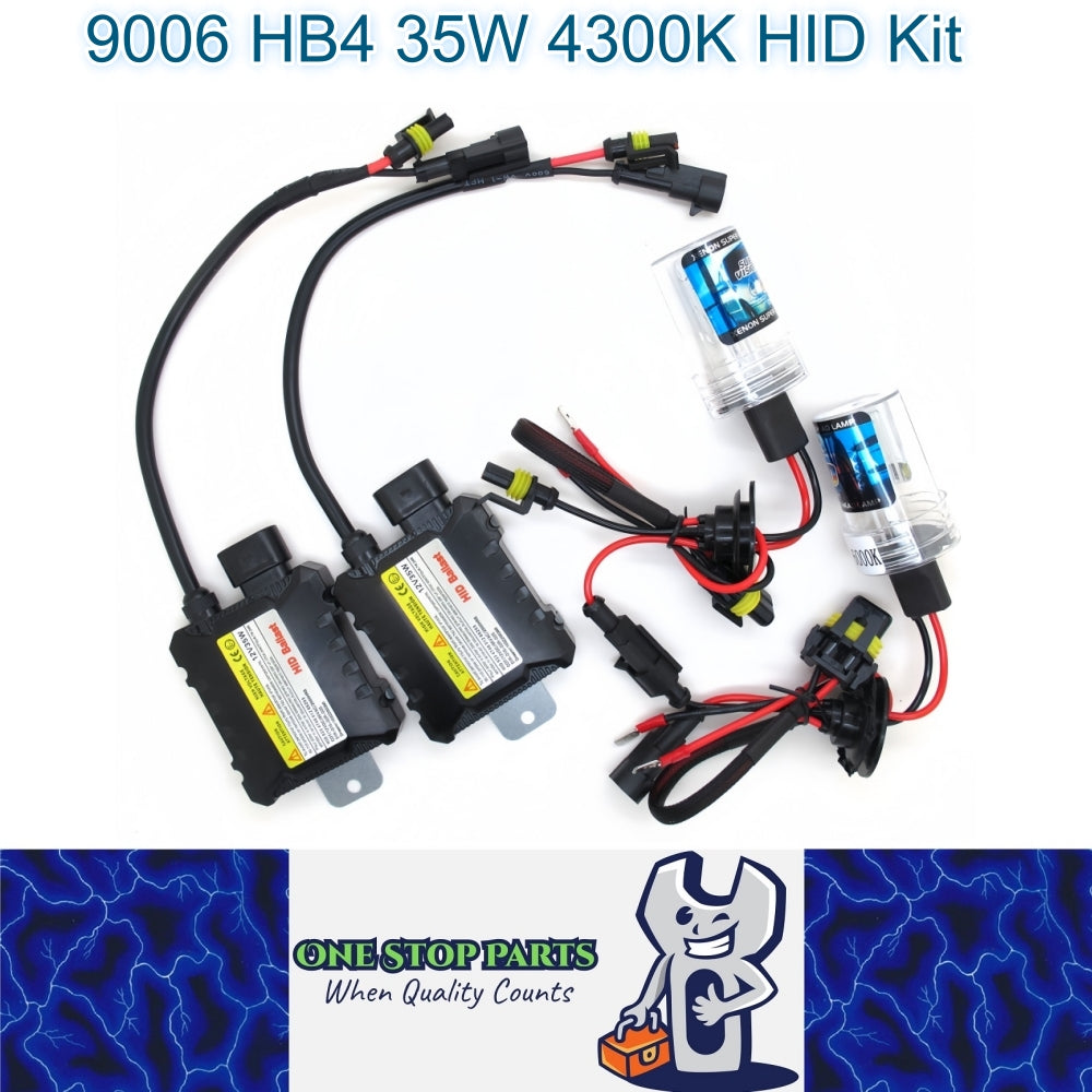 9006 35w 4300k HID Kit 2 x 35w HID Slim Ballasts and 2 x 35w HB4 4300k HID Globe