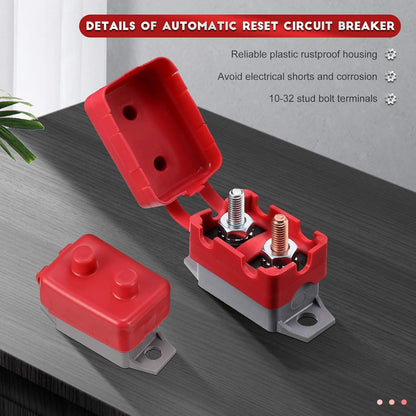 4 x Mini Waterproof Auto Reset 30Amp Circuit Breaker With Dust Boot Covers 4pcs