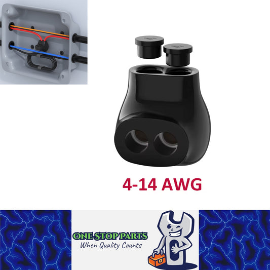 1pc 2 Port Insulated Multi Tap Connector 4-14 AWG Aluminum to Copper Wire