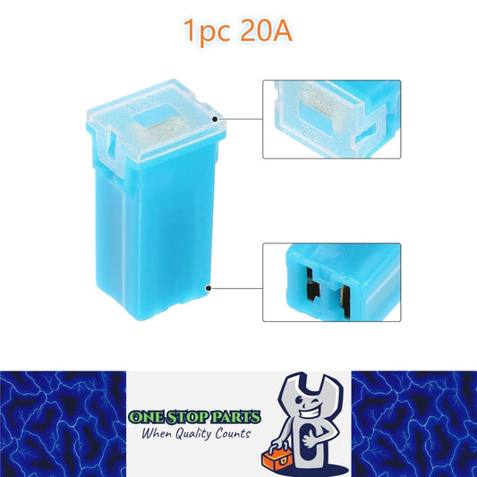 1 x 20Amp Light Blue Small Slow Blow Fuse Block 10mmx12mm x 27mm High 20A Fuse