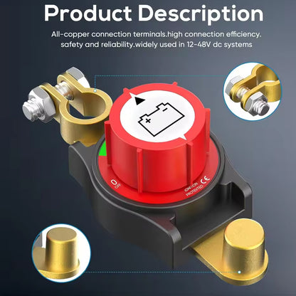 250A Top Post Battery Disconnect Switch 12-48V RV Car Boat Marine Cut Off Switch