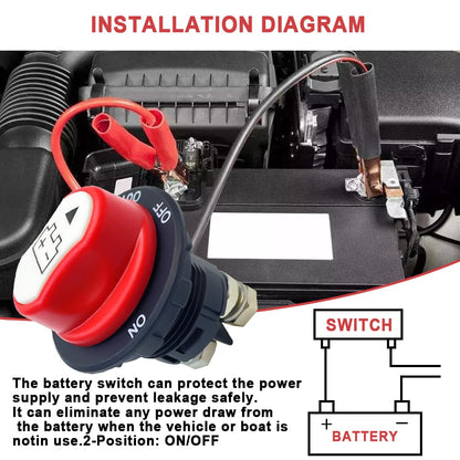100A Battery Disconnect Isolator Switch 12-32V Cut Off Master for Car RV Boat