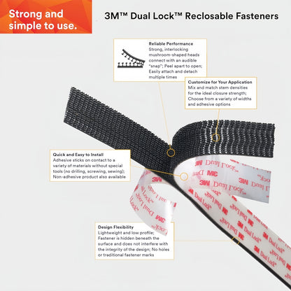 50cm x 2.54cm 3M Dual Lock Reclosable Fastener hook and loop Adhesive Tape