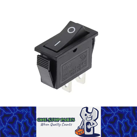 1 x Black Rocker Switch 31x14mm ON/OFF 2 Pin SPST KCD3 Switch