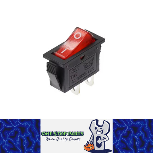 1 x Red Rocker Switch 31x14mm ON/OFF 2 Pin SPST KCD3 Switch Red LED Light