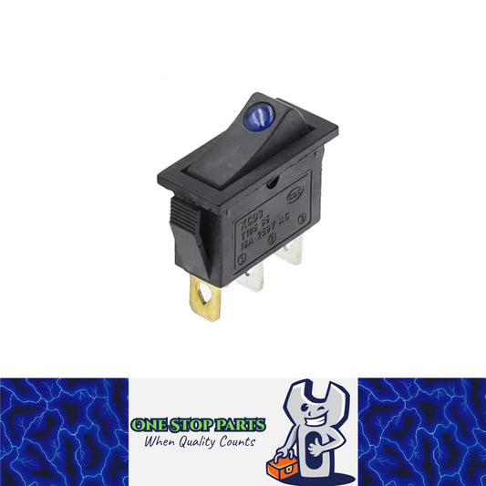 1 x Rocker Switch 31x14mm ON/OFF 3 Pin SPST KCD3 Switch with Blue LED Light