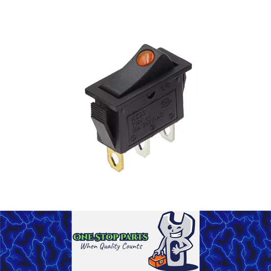 1 x Rocker Switch 31x14mm ON/OFF 3 Pin SPST KCD3 Switch with Yellow LED Light