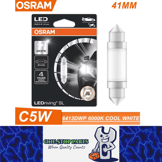 1 x OSRAM C5W LED Festoon 41mm 12V 6000K White LEDriving SL Osram 41mm Festoon