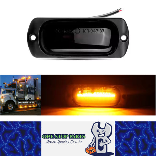 1 x Amber LED Side Marker Lamp 88x35mm 12V-24V 12LEDs Side Marker Signal Light