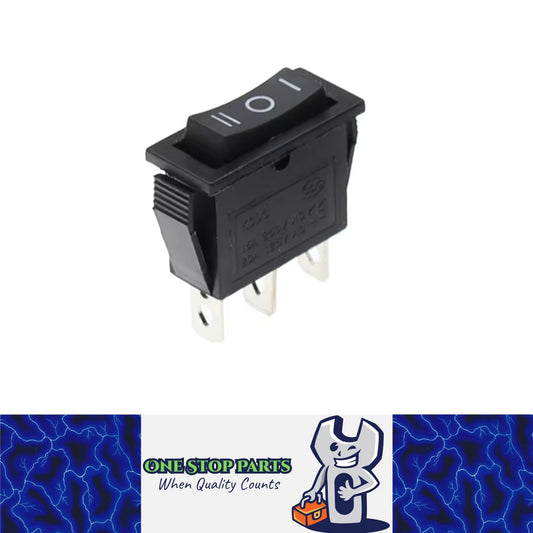1 x Black Rocker Switch 31x14mm ON/OFF/ON 3 Pin SPDT KCD3 Switch