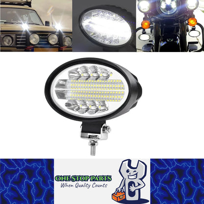 1 x Oval LED Work Lights 14x11CM 12V-24V 144W 6000K 3 Modes LED Work Light