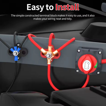 1 Pair M8 Terminal Block Studs 12-48V 250A Junction Power Distribution Block