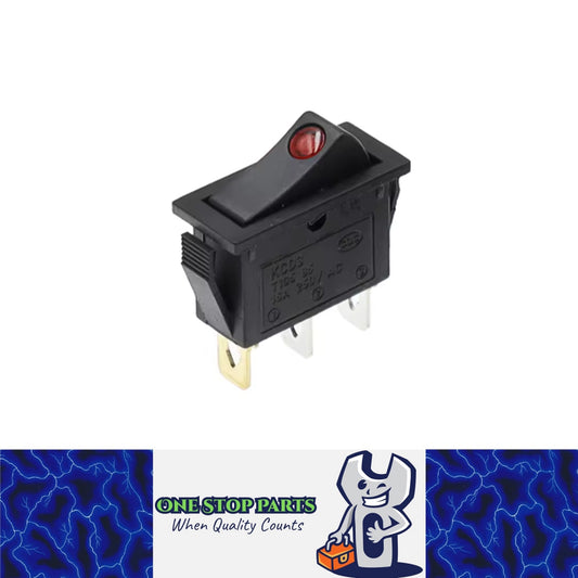1 x Rocker Switch 31x14mm ON/OFF 3 Pin SPST KCD3 Switch with Red LED Light