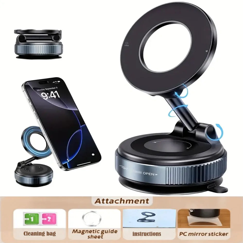 360° Rotating Magnetic Car Phone Holder Foldable & Retractable Cell Phone Stand