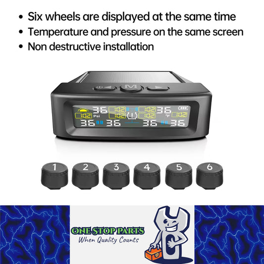 Tyre Pressure Monitoring System TPMS Car Tire Alarm With 6 External Sensors