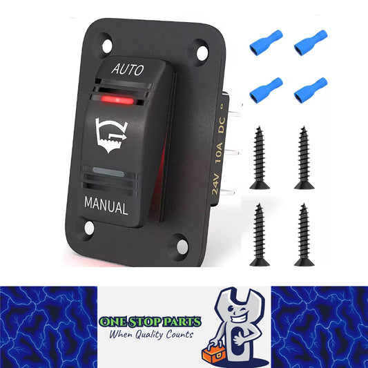 1 x 3 Way 20A Bilge Pump Rocker Switch Panel 12V 24V 4Pin SPDT Auto/Off/Manual