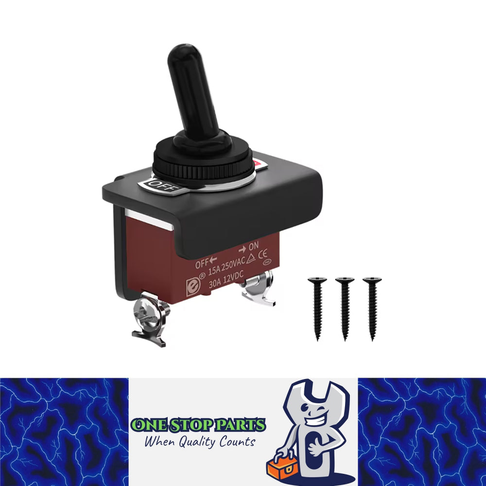1 x 30A Toggle Switch with Mounting Bracket Panel 12V On/Off 2 Pin SPST Switch