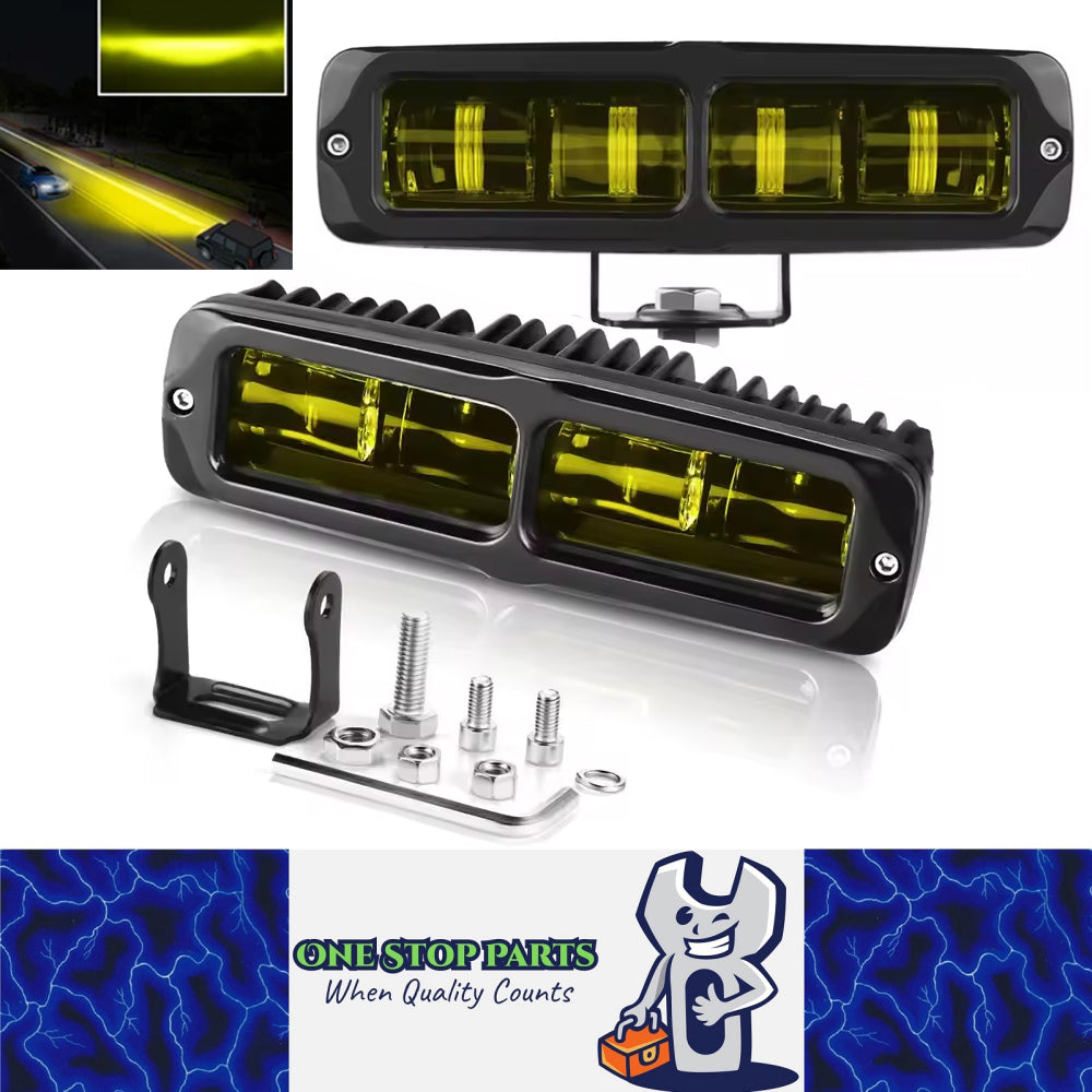 2 x 30W LED Work Light 153x44mm 12-24V 4000K Yellow LED Light Bar Driving Beam