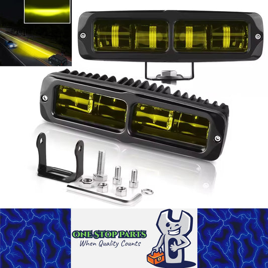 2 x 30W LED Work Light 153x44mm 12-24V 4000K Yellow LED Light Bar Driving Beam