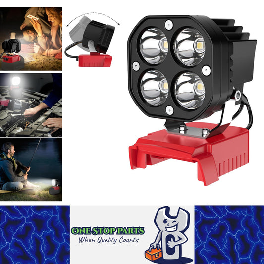1 x 40W LED Work Light 12-24V 6500K 6000LM Compatible with Milwaukee 18V Battery