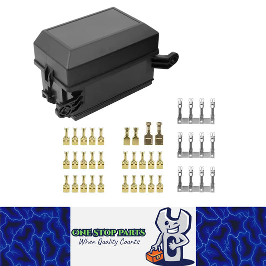 1 x 6 Way ATC/ATO Blade Fuse Holder and 6 Way Relay Socket Box Block