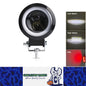 1 x 74mm Round LED Driving Light with High/Low Beam Halo Red DRL 20W Work Light