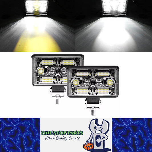 2 x LED Work Lights 150x90mm 130W 12-24V 6500K Spot Flood Beam Combo Light Bars