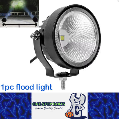 1 x LED Work Light 60W Round 98mm 12V-24V 6500K Flood Beam LED Flood Lamp