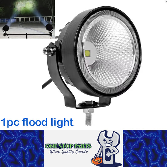 1 x LED Work Light 60W Round 98mm 12V-24V 6500K Flood Beam LED Flood Lamp