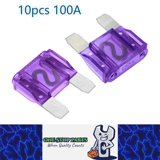 10 x 100Amp Purple Maxi Blade Fuses 10pc Pack double leg fuses 100 Amp (10pcs)