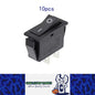 10 x Black Rocker Switches 31x14mm ON/OFF 2 Pin SPST KCD3 Switches