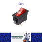 10 x Red Rocker Switches 31x14mm ON/OFF 2 Pin SPST KCD3 Switches Red LED Light