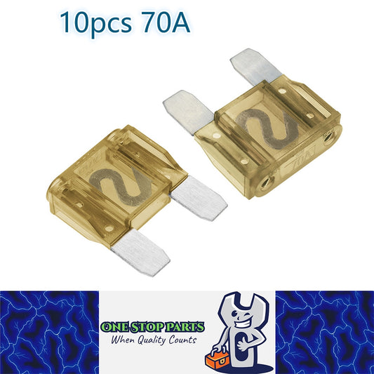 10 x 70Amp Brown Maxi Blade Fuses 10pc Pack double leg fuses 70 Amp (10pcs)