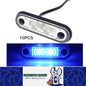 10 x Blue LED Side Marker Lamps 82x27mm 12V-24V LED Side Signal Indicator Lights