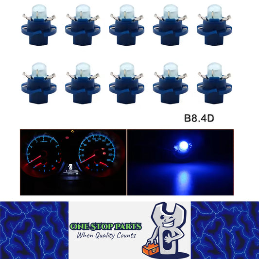 10 x Blue T5 Cap B8.4D COB LED Instrument Light Twist and Lock LED Dash Light