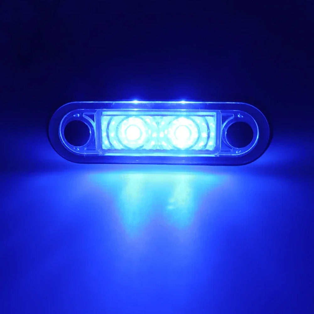 10 x Blue LED Side Marker Lamps 82x27mm 12V-24V LED Side Signal Indicator Lights