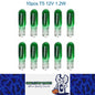 10 x 12V 1.2W T5 Wedge GREEN Globes TYPE T-5mm Dashboard Coated Globes (10pcs)