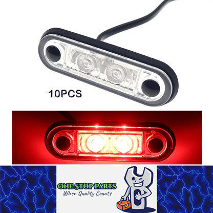 10 x Red LED Rear Marker Lamps 82x27mm 12V-24V LED Rear Marker Signal Lights