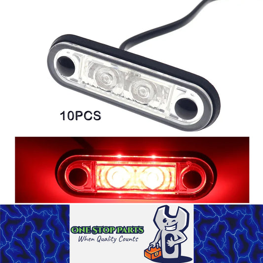 10 x Red LED Rear Marker Lamps 82x27mm 12V-24V LED Rear Marker Signal Lights