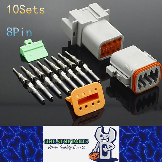 10 Sets 8 Pin Deutsch DT Connectors 8 Way Waterproof Male and Female Plugs