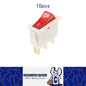 10 x Rocker Switches 31x14mm ON/OFF 3 Pin SPST KCD3 Switch Red LED Light